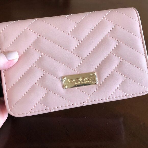 BEBE - NWT - "Sophia" Small Crossbody/Clutch in "Blush"/Quilted Vegan Leather - Picture 13 of 16
